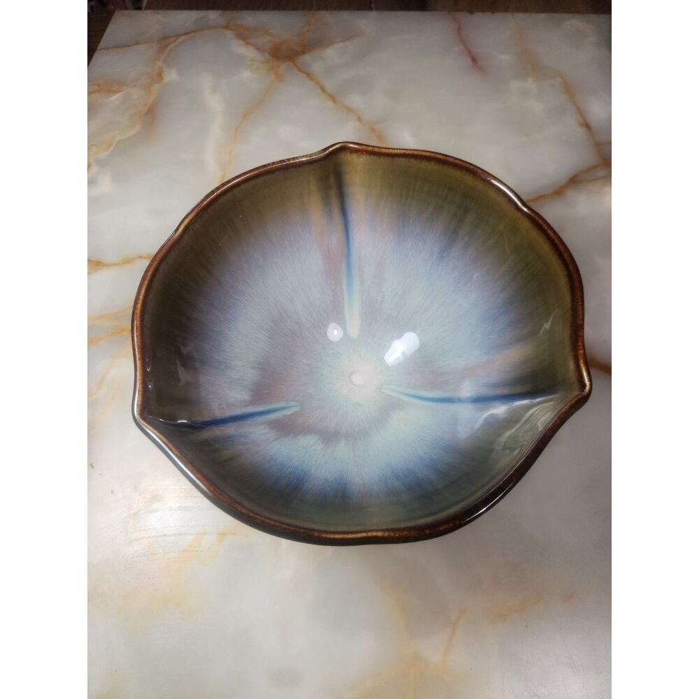 Bill Campbell Handcrafted Signed Ceramic Bowl Studio Art Brown Glazed Bowl